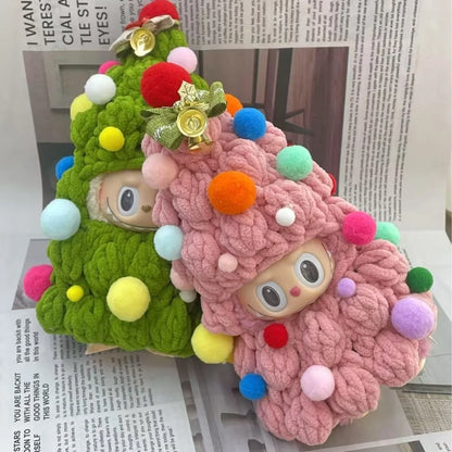 Handmade Crochet Labubu Doll Christmas Tree Outfit With The Labubu